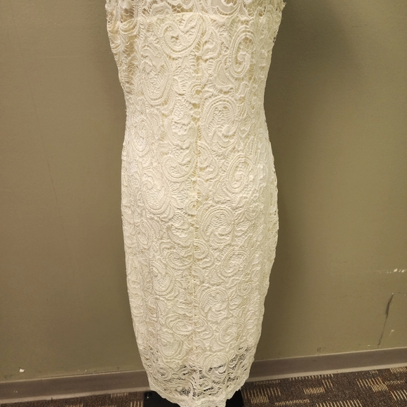 Wishful Park Ivory Embroidered Lace Scalloped Hemline Sleeveless Dress Sz XXL - Picture 8 of 14